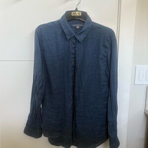 John Varvatos LinenBlue Long Sleeve Shirt